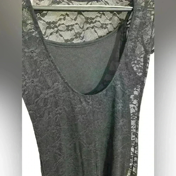 NWT Women's Short Sleeve Maxi Dress Wild Fable Off Black Lace Size Small - Picture 6 of 10